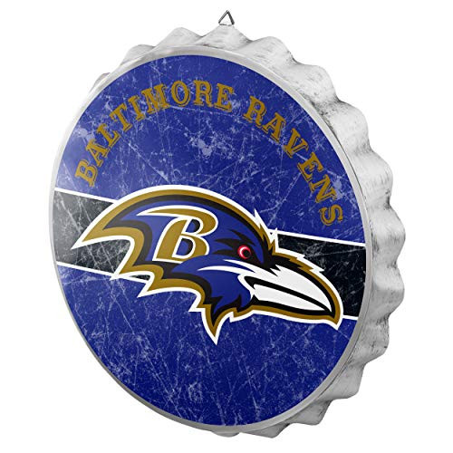 FOCO Baltimore Ravens NFL Metal Distressed Bottlecap Sign One Size SGNNFMDISBTCP FOCO Baltimore Ravens NFL Metal Distressed Bottlecap Sign One Size SGNNFMDISBTCP