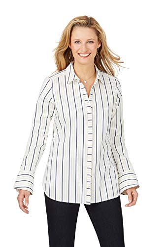 Foxcroft Kyla NonIron Stretch LS Stripe