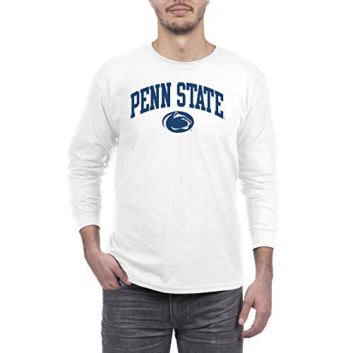 Elite Fan Shop Penn State Nittany Lions Mens White Arch Long Sleeve Tee Medium