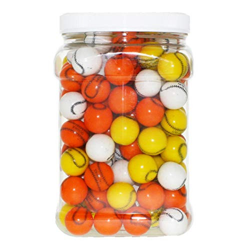 Dubble Bubble 25LB Gourmet 1in Baseball Gumballs  Original Bulk Assorted Colors in 64 FL OZ Gift Ready Reusable Square Jar