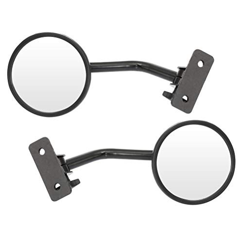 ANPART Side View Mirrors Driver Side and Passenger Side Fit for 19972017 Jeep Wrangler JKU JK CJ YJ TJ Manual Adjustment Round Mirror Replacement Parts
