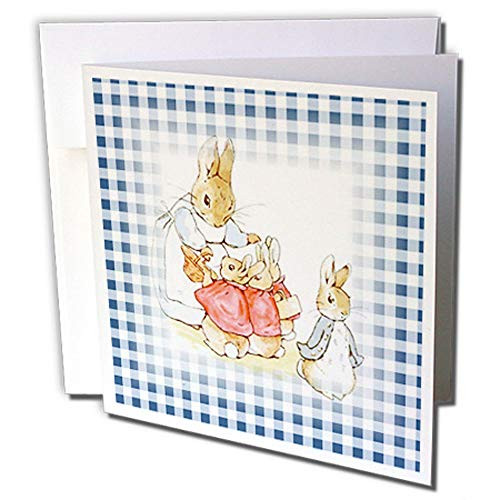 3dRose Image of Peter Rabbit Scene On Blue Checks Greeting Cards 6 x 6 Set of 12 gc2344592 3dRose Image of Peter Rabbit Scene On Blue Checks Greeting Cards 6 x 6 Set of 12 gc2344592