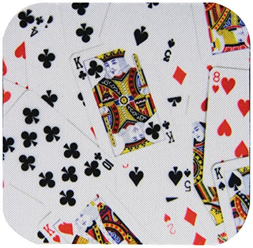 3dRose CST1128961 Scattered Playing Cards Photofor Card Game Players Eg Poker Bridge Games Casino Las Vegas NightSoft Coasters Set of 4