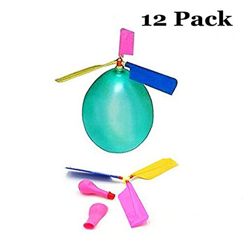 HoFire 12 Pcs Kids Balloon Helicopter Airplane 24 Pcs Balloon Powered Helicopter Flying Toy for Childrens Day Gift Party Favor Easter Basket Stocking Stuffer or Birthday