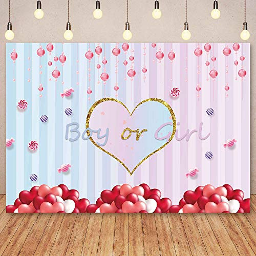 Negeek 7x5ft Boy or Girl Gender Reveal Backdrop Pink Dots Balloon Candies Photography Background Vinyl Gender Reveal Baby Shower Party Banner Backdrops Negeek 7x5ft Boy or Girl Gender Reveal Backdrop Pink Dots Balloon Candies Photography Background Vinyl Gender Reveal Baby Shower Party Banner Backdrops