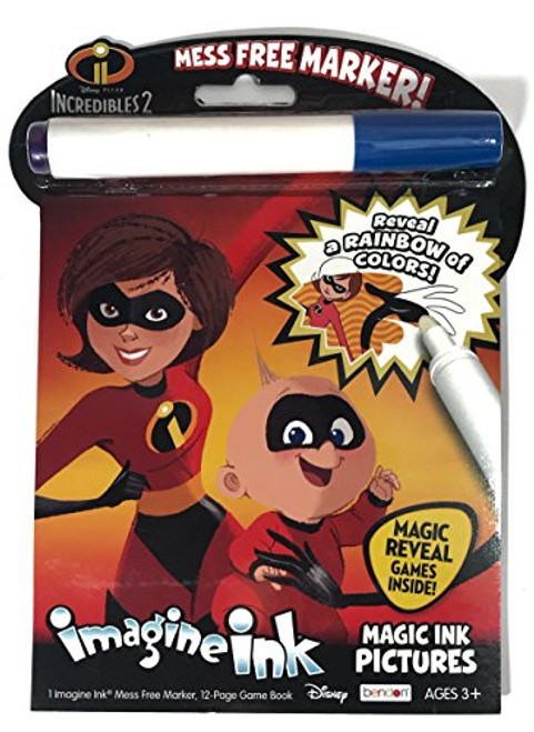 Bendon Disney Pixar The Incredibles 2 Imagine Ink Magic Ink Pictures Book (12-page game book)