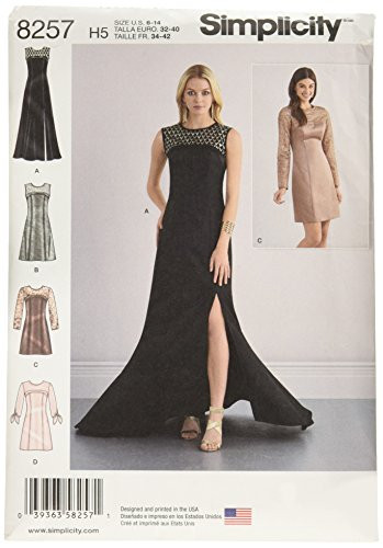 Simplicity Creative Patterns Simplicity Pattern 8257 Misses' Special Occasion Dresses and Gown, Size: H5 (6-8-10-12-14),