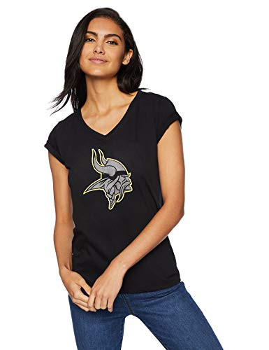 OTS NFL Minnesota Vikings Womens Rival VNeck Tee Outlined Tonal Logo XLarge