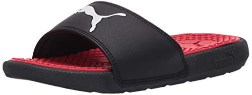 PUMA Kids Cool Cat Sport Slide Sandal Black WhiteHigh Risk Red 11 M US Little Kid