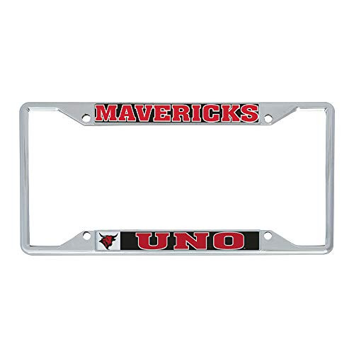 Desert Cactus University of Nebraska at Omaha UNO Mavericks NCAA Metal License Plate Frame for Front or Back of Car Officially Licensed Mascot