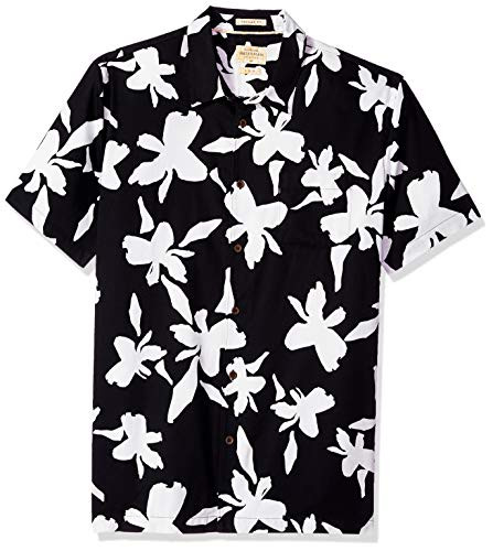 Quiksilver Waterman Mens Waikiki Nights Button Down Shirt Black M