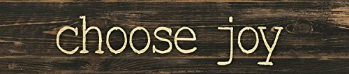 Choose Joy Typewriter Design 3 x 12 Inch Solid Pine Wood Farmhouse Stick Sign