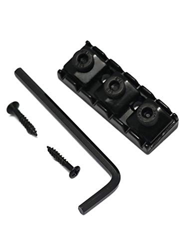 Holmer Electric Guitar String Locking Nut for Flord Rose Style Tremolo Bridge with Mounting Screws and Wrench Black