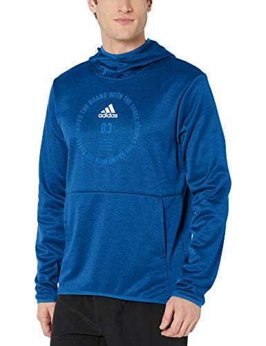 adidas Mens Team Issue Badge of Sport Hoodie Collegiate RoyalHeatherWhite XLarge