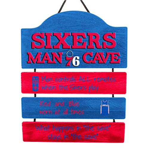 FOCO Philadelphia 76ers NBA Mancave Team Logo Man Cave Hanging Wall Sign
