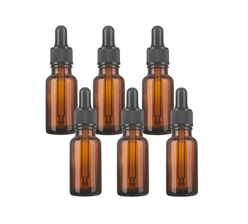 6Pcs Amber Glass Dropper Bottle Empty Refillable Essential Oil Cosmetics Perfume Glass Jar Pot Vial Containers With Black Rubber Lid And Glass Eye Dropper size 15ML05oz 6Pcs Amber Glass Dropper Bottle Empty Refillable Essential Oil Cosmetics Perfume Glass Jar Pot Vial Containers With Black Rubber Lid And Glass Eye Dropper size 15ML05oz