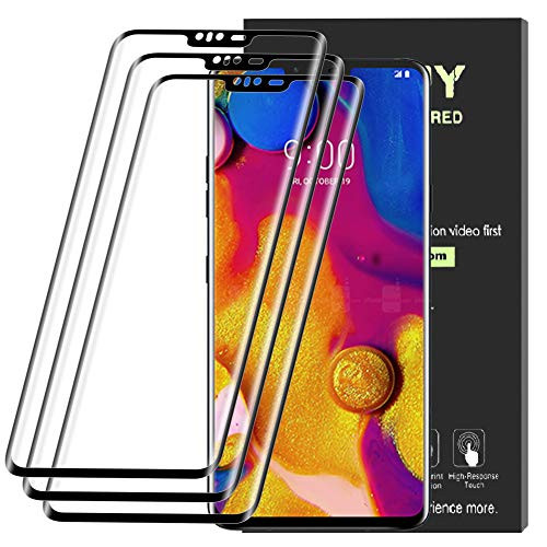 [3 Pack] JUMPY for LG V40 ThinQ Screen Protector, [3D Full Coverage] 9H Hardness Premium Tempered Glass with Lifetime Replacement Warranty.