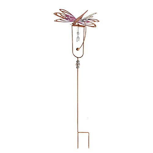 Grasslands Road Dragonfly Balancer Stake  Garden Stakes  Yard Stakes  Garden Decor Stake is h Bar Style Metal and Acrylic 42 by 12 Inches
