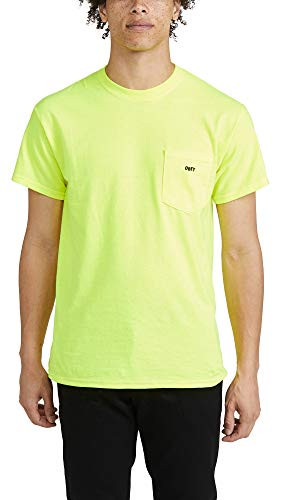 Obey Mens Jumbled Basic SS Pocket TEE Safety Green Medium