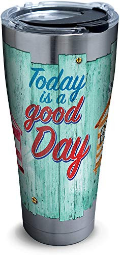 Tervis A Good Day Cabanas Stainless Steel Insulated Tumbler with Lid 30 oz Silver