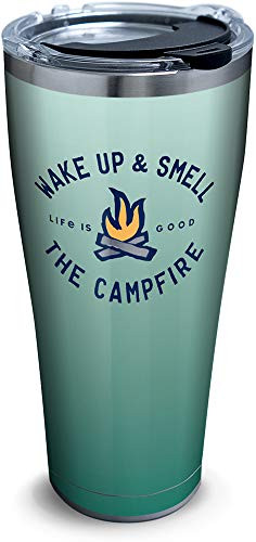 Tervis Life is Good  Wake Up Campfire Stainless Steel Insulated Tumbler with Lid 30 oz Silver