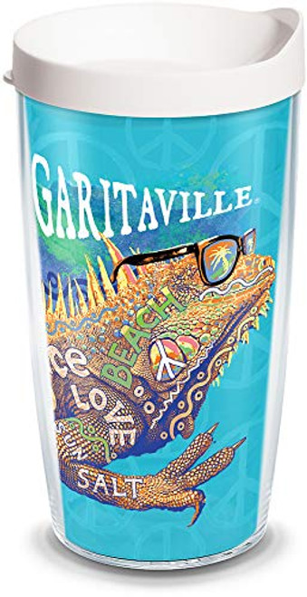 Tervis Margaritaville Peace Love Salt Insulated Tumbler with Wrap and White Lid 16oz Clear Tervis Margaritaville Peace Love Salt Insulated Tumbler with Wrap and White Lid 16oz Clear