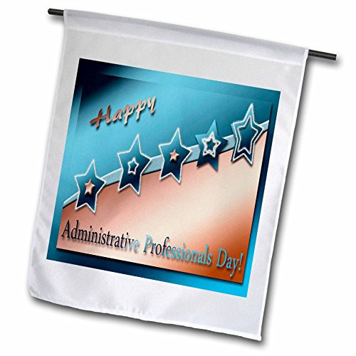 3dRose fl121791 Administrative Professionals Day Copper and Blue Garden Flag 12 by 18Inch