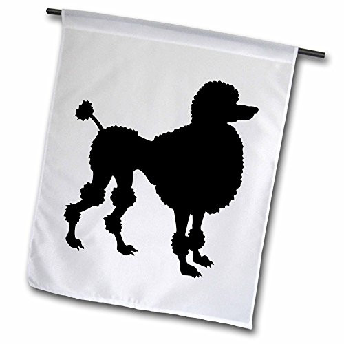 3dRose fl1290891 Garden Flag 12 by 18Inch Cute and Cuddly Canine Poodle Silhouette