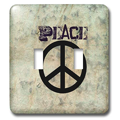 3dRose lsp293602 Stone Wall Peace Sign Art Symbols Sixties Toggle Switch MultiColor