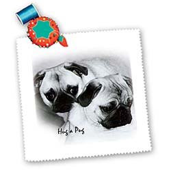 3dRose Hug a Pug Puppies Square Quilt Sheet 10 by 10Inch