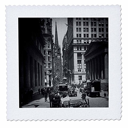 3dRose qs773501 Sub Treasury Old Trinity Church Wall Street New York City Glass SlideQuilt Square 10 by 10Inch
