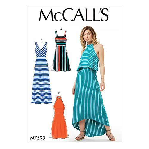 McCall's M7593E50 Misses' Sleeveless Pullover Dresses with Neckline, Bodice and Length Variations Sewing Pattern A-14-16-18-20-22 McCall's M7593E50 Misses' Sleeveless Pullover Dresses with Neckline, Bodice and Length Variations Sewing Pattern A-14-16-18-20-22