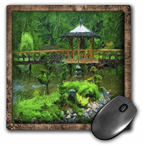 3dRose Mouse Pad Japanese Garden  8 by 8Inches mp413071
