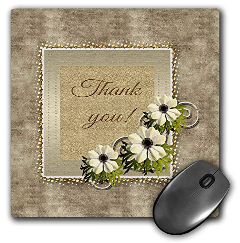 3dRose Mouse Pad Cream Anemone Flowers Administrative Professionals Day Thank You  8 by 8Inches mp2115391