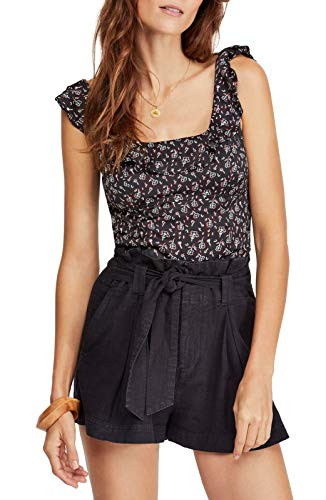 Free People Stay with You Top Black Combo LG Womens 1214