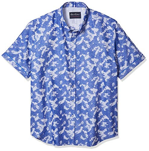 Robert Graham Mens SS Woven Shirt Blue 3XLARGE