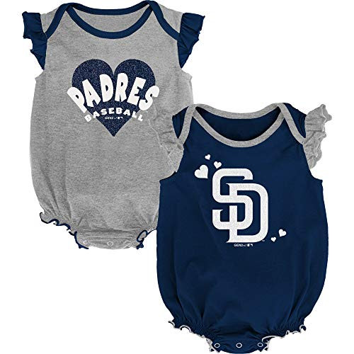 Outerstuff MLB Newborn Infants Girls Double Trouble Creeper Bib Bootie Set 69 Months Padres Outerstuff MLB Newborn Infants Girls Double Trouble Creeper Bib Bootie Set 69 Months Padres