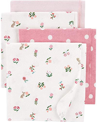 Carters Baby 4Pack Pink Receiving Blankets Large