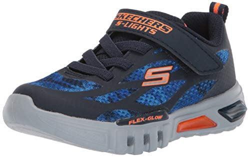 Skechers Kids Boys Sport Lighted  FlexGlow 400017L Little KidBig Kid NavyOrange 13 Little Kid M