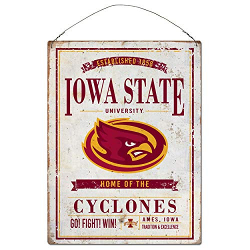 NCAA Legacy Iowa State Cyclones Large Rectangle Tin Sign 12x16 One Size Custom
