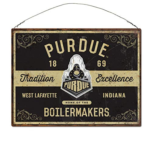NCAA Legacy Purdue Boilermakers Large Rectangle Tin Sign 12x16 One Size Custom