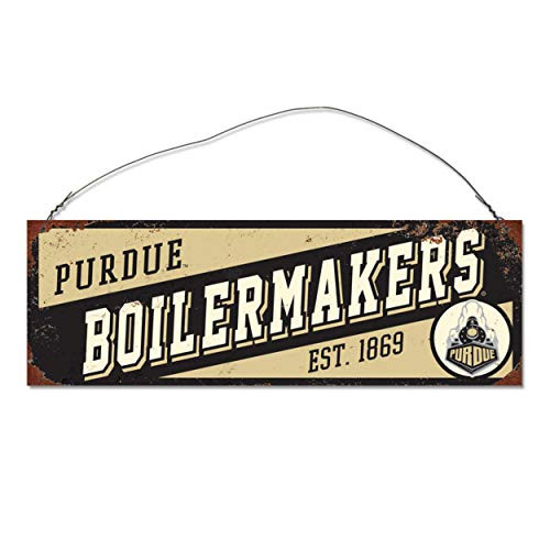 NCAA Legacy Purdue Boilermakers Rectangle Tin Sign One Size Stock