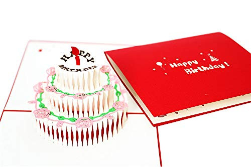 NOJOYA Birthday Card 3D Pop Up Happy Birthday Cake Greeting Cards for Mom Dad Wife Husband Girls Daughter Her Son Him Friend NOJOYA Birthday Card 3D Pop Up Happy Birthday Cake Greeting Cards for Mom Dad Wife Husband Girls Daughter Her Son Him Friend