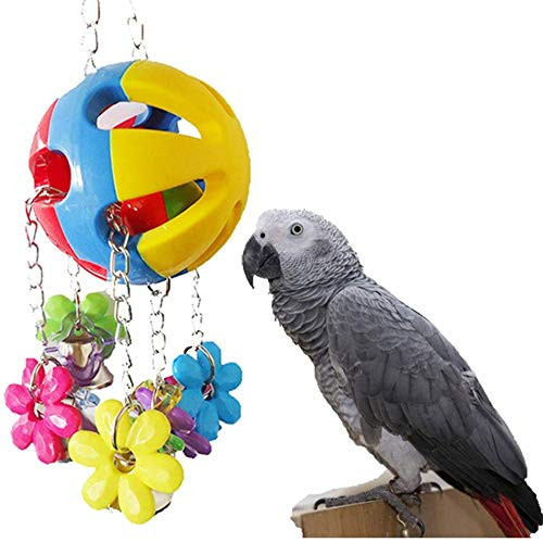 SONYANG Bird Chew Toy with Bells for Parrot Macaw African Greys Eclectus Cockatoo Budgies Parakeet Cockatiel Conure Lovebirds Cage SONYANG Bird Chew Toy with Bells for Parrot Macaw African Greys Eclectus Cockatoo Budgies Parakeet Cockatiel Conure Lovebirds Cage