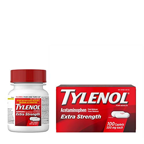 Tylenol Extra Strength Caplets with 500 mg Acetaminophen Pain Reliever  Fever Reducer 100 ct