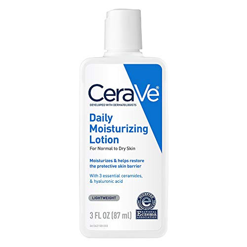 CeraVe Daily Moisturizing Lotion  3 Ounce  Face  Body Lotion for Dry Skin with Hyaluronic Acid  Fragrance Free