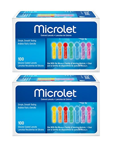 Microlet Colored Lancets 100 Count 2 Pack