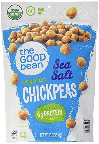 The Good Bean Sea Salt Flavor Crispy Crunchy Chickpeas 18 Oz  PACK OF 4