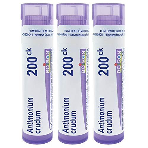 Boiron Antimonium crudum 200ck 80 pellets homeopathic Medicine for Indigestion 3 Count Boiron Antimonium crudum 200ck 80 pellets homeopathic Medicine for Indigestion 3 Count