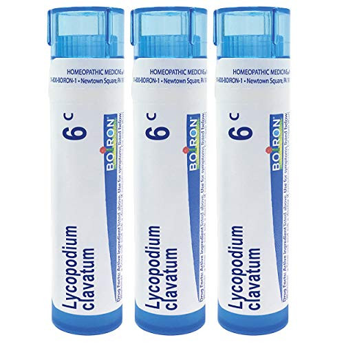Boiron Lycopodium clavatum 6c 80 pellets homeopathic Medicine for Bloated Abdomen Improved by Passing Gas 3 Count